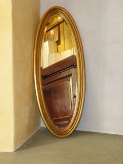 Ovalspiegel Wandspiegel Gold 100 x 39 cm OVAL SPIEGEL