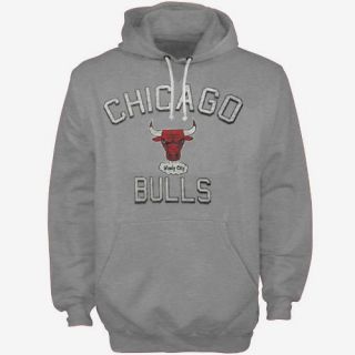 47 Brand Chicago Bulls Ball Court Pullover Hoodie   Gray