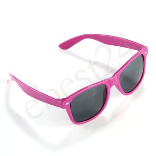 Retro Nerd Atzen Sonnenbrille Brillen Pink Rauchglas