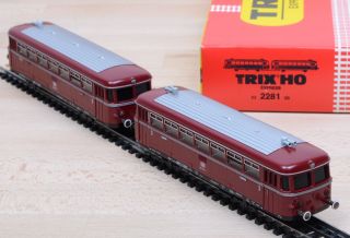 Trix Express 53 2281 00 Schienenbus mit Beiwagen der DB / Unbespielt