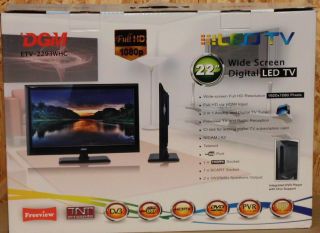 DGM ETV 2293 WHC LED Fernseher TV 55 cm/22~12 Volt~DVB T~Full HD~DVD