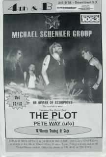 MICHAEL SCHENKER GROUP 2001 SAN DIEGO CONCERT TOUR POSTER  U.F.O., The