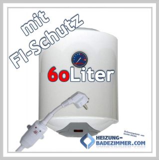 Warmwasserspeicher Boiler Speicher 60 Liter m. FI Schutzschalter