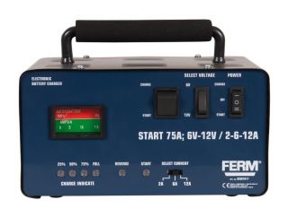 FERM BCM1017 Auto KFZ Batterie Ladegerät + Starthilfe