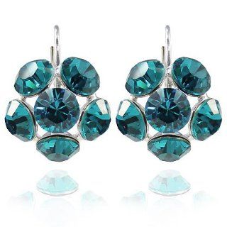 Ohrringe mit SWAROVSKI ELEMENTS   Farbe Silber Blue Zircon 