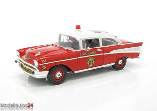 Highway61 118 Chevy Bel Air Sedan 1957 Fire Chief Feuerwehr NEU