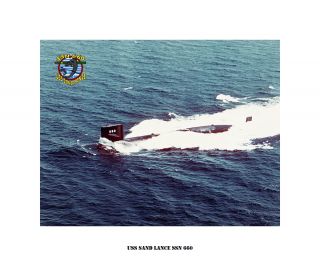 USS SAND LANCE SSN 660   Nuclear Attack Submarine , USN Navy Photo