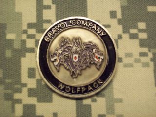 US ARMY COIN BRAVO COMPANY WOLFPACK MEDAL CHALLENGE COIN RAR