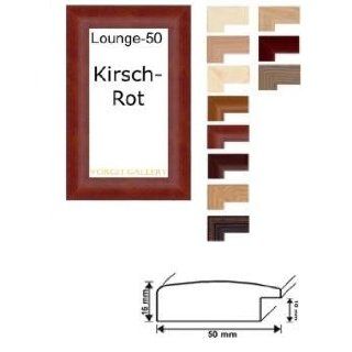 Bilderrahmen Holz Lounge 50   Farbe Kirsch Rot   40 x 50   Normalglas