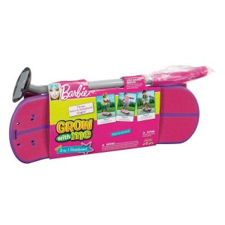 Fisher Price Grow With Me 3 in 1 Pink Barbie Kids Skateboard Scooter