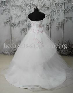 Lieferbar WD0914 Blumenstickereien Brautkleid Gr.36