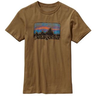 Patagonia Mens Vintage 73 Fitz Roy Logo Tee Shirt Vintage Gold Size