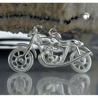 Altes Motorrad   Anhänger aus echtem 925 Silber, Kettenanhänger