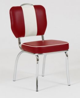 American Retro Küchenstuhl Leder Rot   Weiß Stuhl +Kuli
