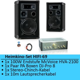Kompaktes Heimkino Set Mini Surround Verstärker Endstufe Lautsprecher