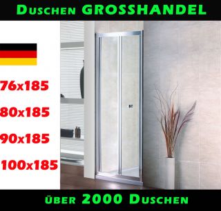, Nische, Duschtür Falttür Dusche 76, 80, 90, 100cm