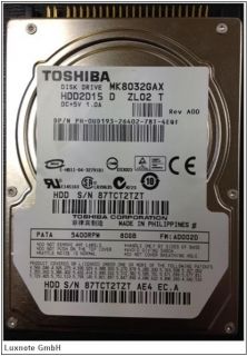 Toshiba Notebook Festplatte 80GB 2,5 ZOLL IDE 5400rpm