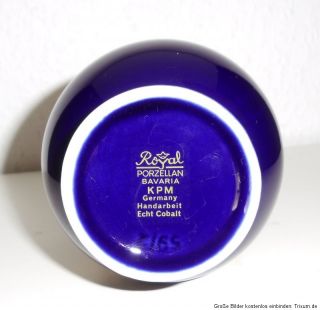 Royal KPM echt Kobalt Blumenvase mit goldenem Blumendekor