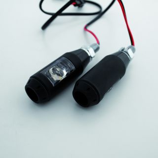 Power Blinker LED SIGARO, Alu, schwarz, E gepr.