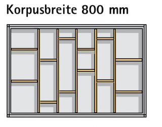 Innotech Einteilung für einen 60 cm breiten Unterschrank