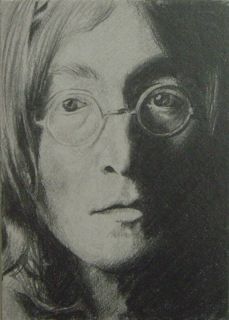 Coalburn ORIGINAL art pencil sketch card aceo John Lennon Beatles
