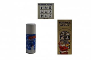 97€/100ml) 5x Schneespray +9 Schablonen Fensterspray