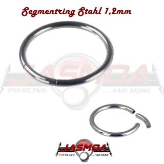 Segmentring Stahl 1,2mm Piercing Ring Schmuck Lippenpiercing