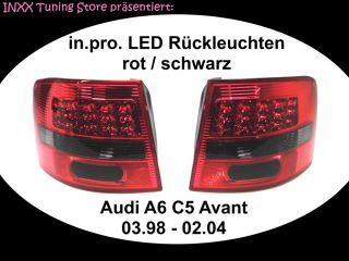 in.pro. LED Rückleuchten rot schwarz Audi A6 Avant Typ C5 03.98 02.04