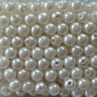 115 Perlen Dekoperle Hochzeit Streudeko weiß 10mm