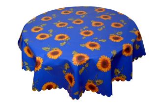 Tischdecke Wachstuch Abwaschbar Sonnenblumen 155cm rund