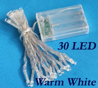 Warm weiß 30er LED Lichterkette AA Batterie transparent Party Licht