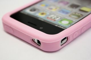 iPhone 4 4G Silikon Gummi Rosa Pink Handy Tasche Silicon Case Cover