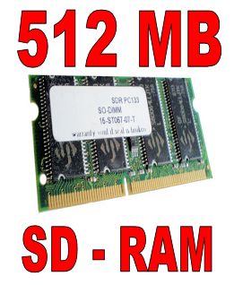 512MB SDRAM SODIMM PC133 512 MB 133 MHz Laptop Notebook Speicher SD