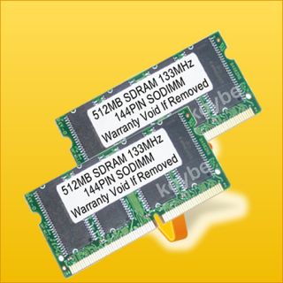1GB 2 X 512MB PC133 144 PIN SODIMM 133MHz LAPTOP SDRAM