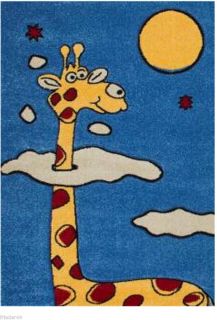 Kinderteppich Spielteppich Teppich Kinder Giraffe Tiere Zoo 301 blau