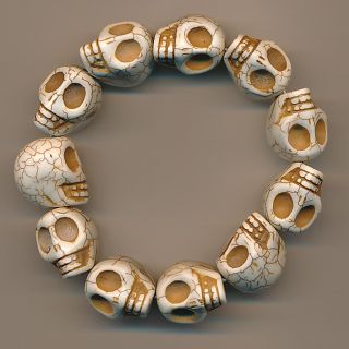 Klasse Armband Totenkopf Skull Buddha Marmor Bracelet 134a