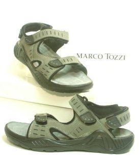 Marco Tozzi Herren Trekking Leder Sandalen grau Schuhe
