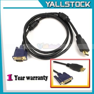 New 1.8 Meters 6FT HDMI Male to VGA HD 15 Male Cable for PC 6ft Cable