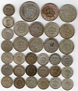 Franken Schweiz vor 1968 Silbermünzen Silber 143,8g