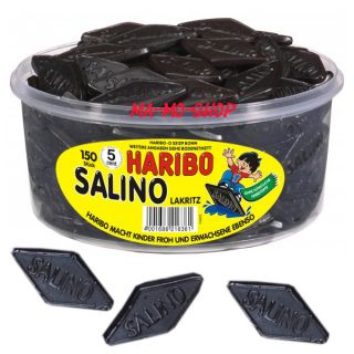 Haribo SALINO 150 Lakritz, ohne Gelatine, Salmiak Lakritz Rauten