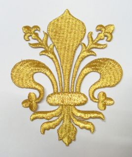 Applikationen Wappen Koenigslilie Fleur de Lis 5 8 x 7 6cm Farbe Lurex
