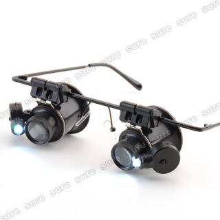 20 Fach LED Fernglas Brille lupen Brillenlupe Vergrößerungsglas