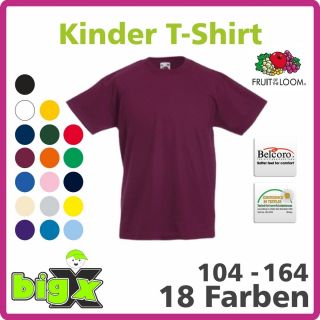 Kinder T Shirt, Gr. 104   164, 18 Farben, Fruit of the Loom Basic, 033