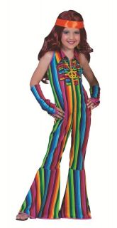 Rainbow Girl Kostüm Mädchen 70er Jahre Anzug Kinder Gr. 164