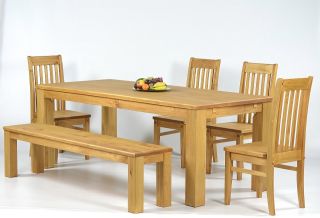 Esstisch Esszimmer Holz Tisch 208x90 cm Pinie massiv, Farbton Honig