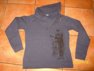 Sweatshirt s.Oliver Gr.XL/176 blau mit Druck Mädchen Pullover
