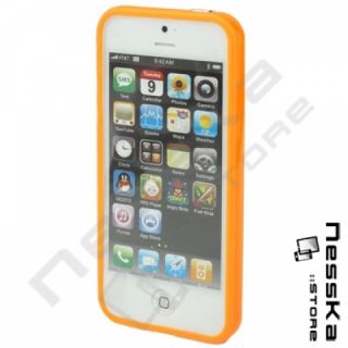 iPhone 5 Orange Silikon TPU Bumper Case Cover Tasche Schutzhülle