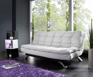 Schlafsofa Austin 185x85 cm Weiss Sofa mit Schlaffunktion