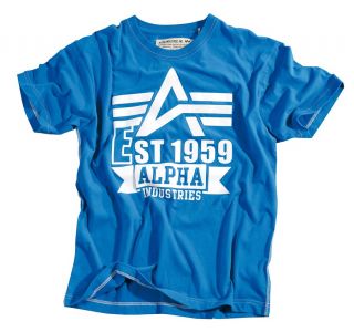 Alpha Industries BW Cargo Shirt White Print T Shirt NEU