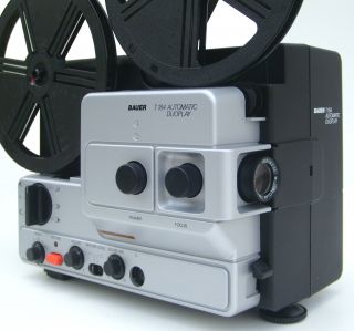 Super8 Filmprojektor Bauer T184 Automatic Duoplay Riemen & Lampe neu